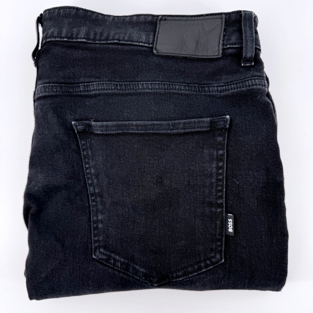 Hugo Boss Delaware Slim Fit Jeans Mens 40x32 Black Stretch Denim Pants